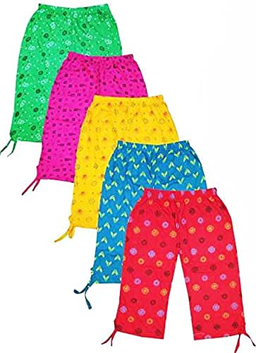 RAGINI Capri 3/4 Pant for Girls Casual Printed Cotton Blend (Multicolor Pack of 5) (6-7 Years) Regular - Image 1