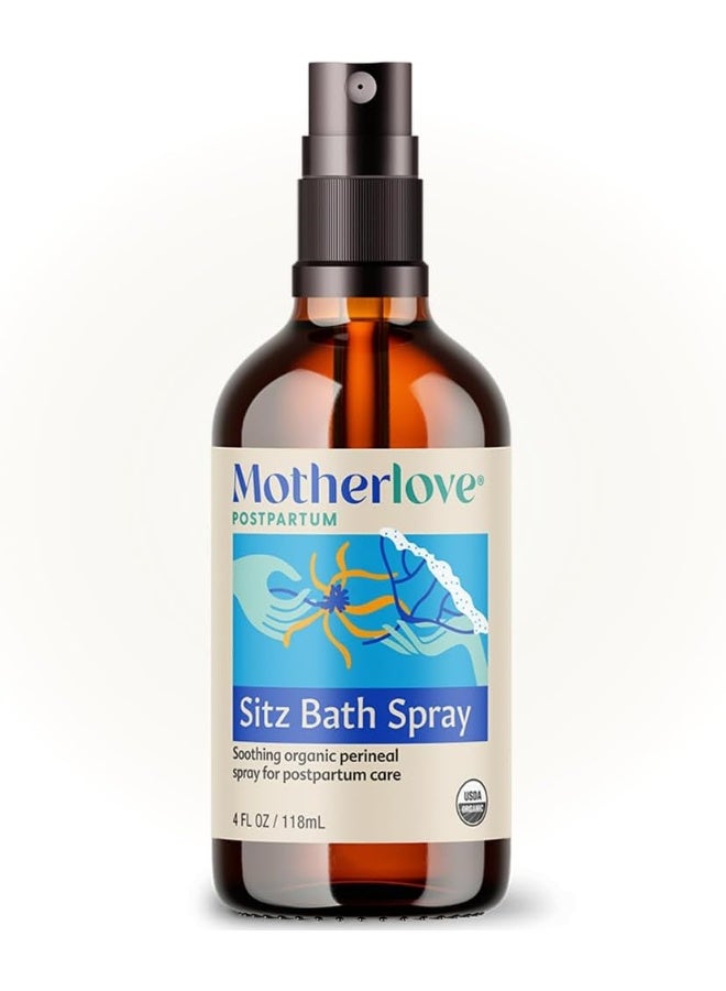 Motherlove بخاخ حمام المقعدة (حجم 4 أونصات) حمام المقعدة للعناية بعد الولادة - بخاخ عشبي لمنطقة العجان مع هازيل الساحرة - عضوي من وزارة الزراعة الأمريكية، نباتي، وخالي من التجارب على الحيوانات - Image 1