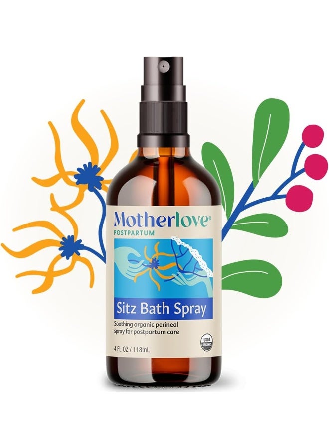 Motherlove بخاخ حمام المقعدة (حجم 4 أونصات) حمام المقعدة للعناية بعد الولادة - بخاخ عشبي لمنطقة العجان مع هازيل الساحرة - عضوي من وزارة الزراعة الأمريكية، نباتي، وخالي من التجارب على الحيوانات - Image 4