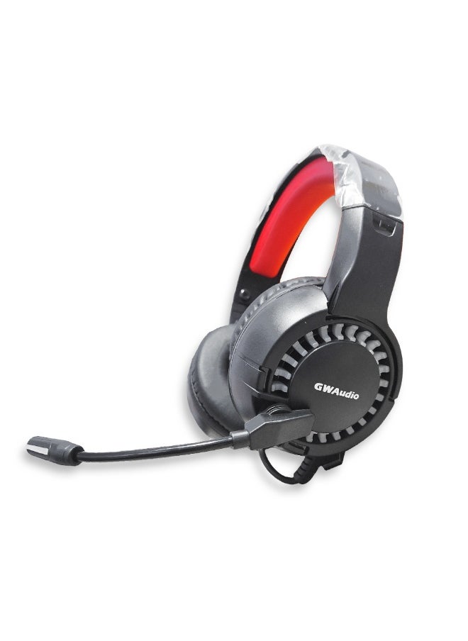 Generic - Wired RGBGaming Headset GW601, comfort and style for wearer, PC gaming headset with microphone used in daily life for PC and mobile phone, USB port , The headset that can bring you the most comfort feature, both the appearance and sound quality are very pleasant, it also provides stereo sound quality and clear calls, long solid microphone with high sensitivity ensures the chat quality. - Image 1