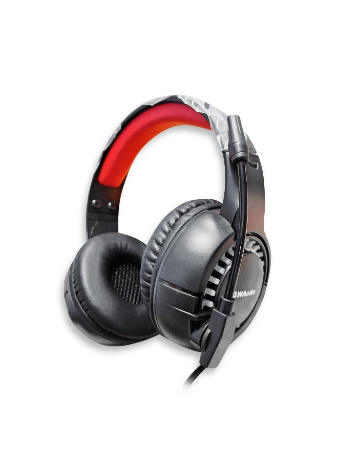 Generic - Wired RGBGaming Headset GW601, comfort and style for wearer, PC gaming headset with microphone used in daily life for PC and mobile phone, USB port , The headset that can bring you the most comfort feature, both the appearance and sound quality are very pleasant, it also provides stereo sound quality and clear calls, long solid microphone with high sensitivity ensures the chat quality. - Image 1