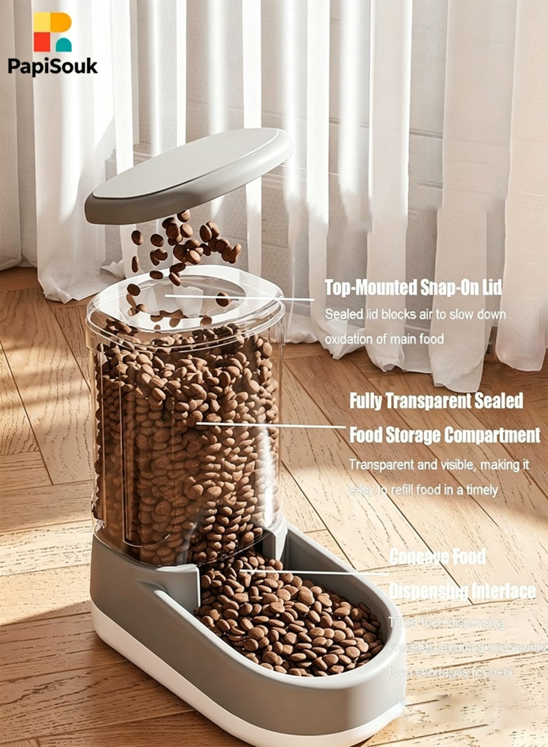 PapiSouk 2 Pack Automatic Pet Feeder and Water Dispenser Large Capacity Gravity Food Feeder with Water Bowl Self Feeding Station for Indoor Dogs Cats Pets - Image 3
