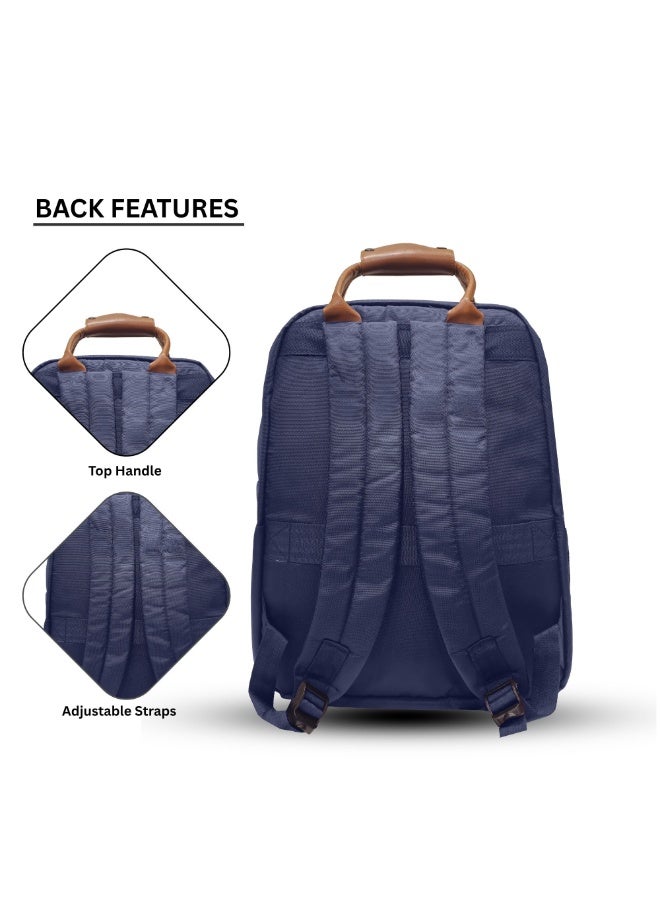 تراك حقيبة ظهر + جراب TRACK GRIP - أزرق | حقيبة ظهر للكمبيوتر المحمول للعمل والسفر | حقيبة ظهر خفيفة الوزن ومتينة مع مساحة تخزين منظمة | أحزمة كتف مريحة | مجموعة حقائب حمل يومية - Image 3