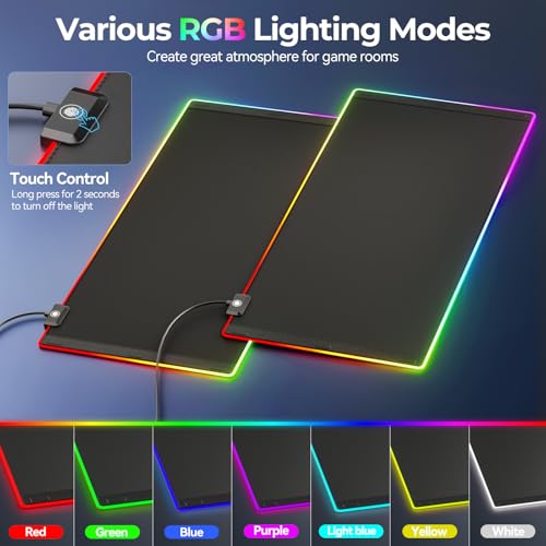 KDD RGB Mouse Pad with Wireless Charging - Desk Mat with Phone Holder and 15W Fast Charger - Gaming Mousepad with Ultra-Smooth Surface, Non-Slip Base - Keyboard Mat for Home Office Gamer Accessories - Image 5