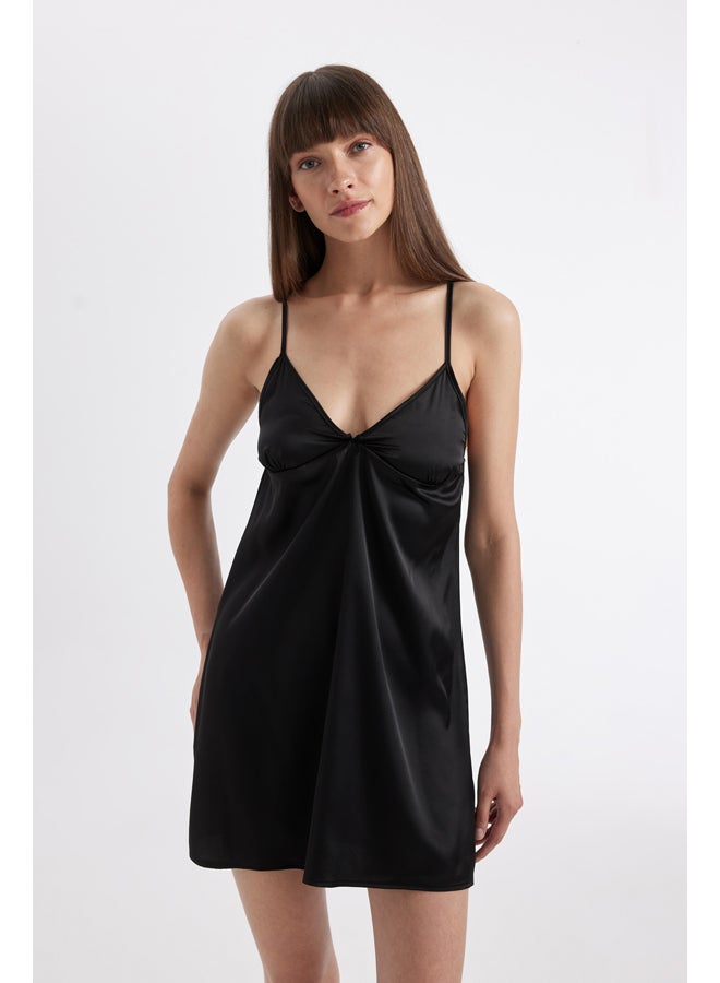 DeFacto Woman Regular Fit V Neck Strappy Woven Dress  - Image 4