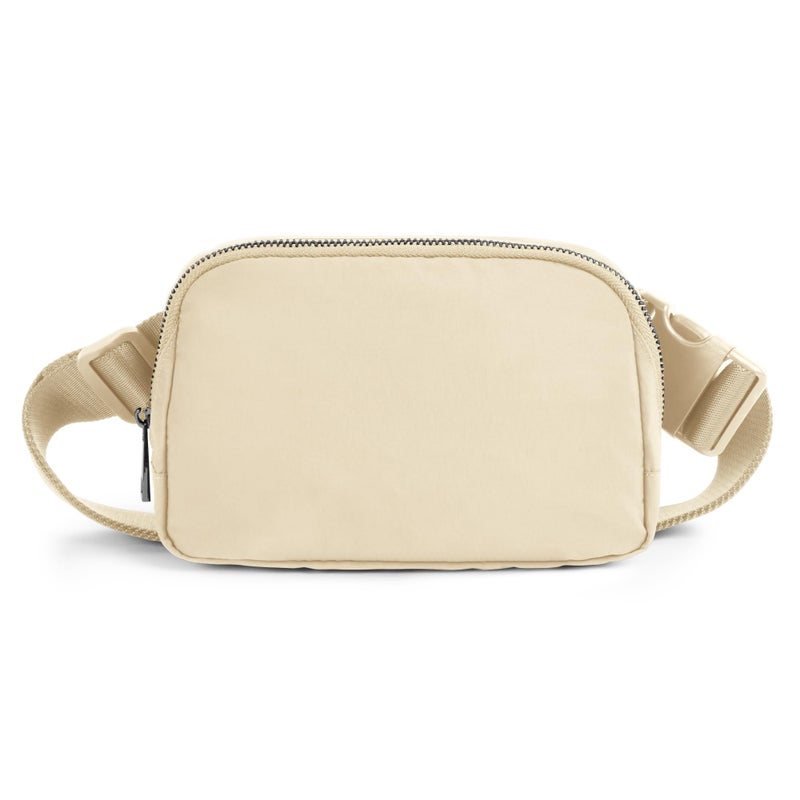 ODODOS Unisex Mini Belt Bag with Adjustable Strap Small Fanny Pack for Workout Running Traveling Hiking, Ivory - Image 1