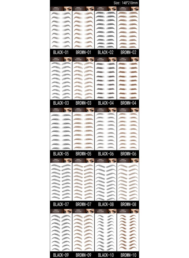 ملصقات تاتو الحواجب سداسية الأبعاد، ملصقات نقل مائي للحواجب، ملصقات حواجب مقاومة للماء تشبه الشعر، لتشكيل وتصفيف الحواجب، أنماط متنوعة للنساء والفتيات - Image 3