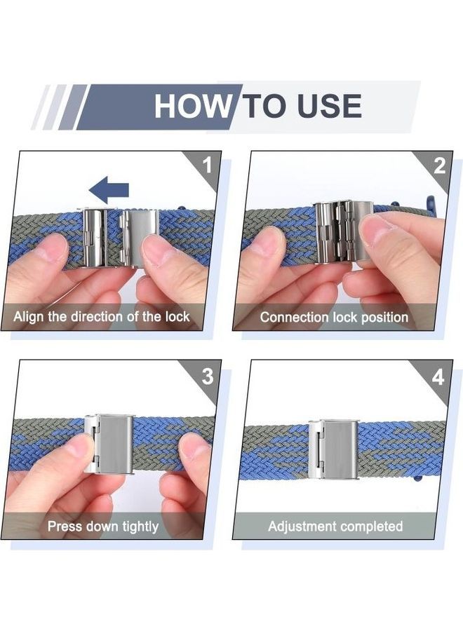 NIBEMINENT Braided and Stainless Steel Replacement Watchbands For Apple Watch Series 7/6/SE/5/4/3/2/1 38/40/41mm Black/Green - Image 5
