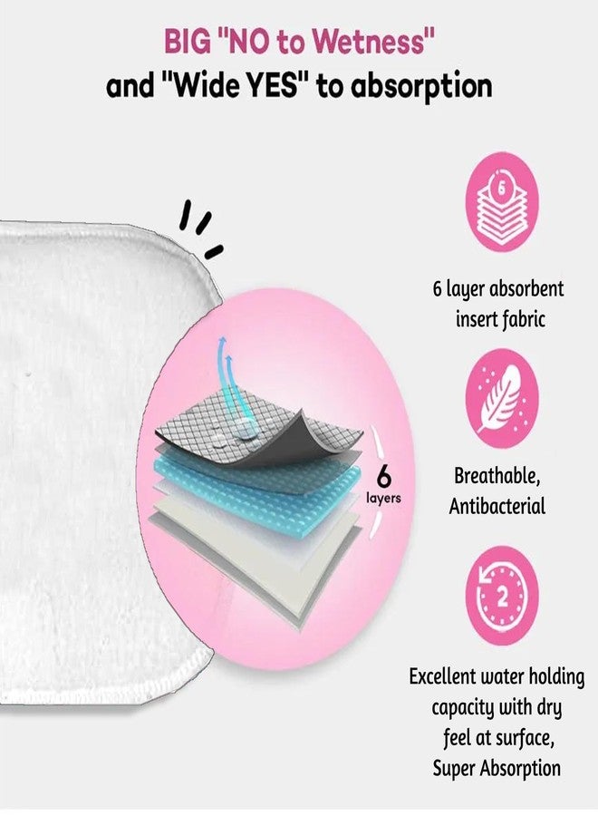 VParents cloth diaper inserts for cloth diaper high absorbent 6 layer washable reusable wet free booster pads smart dry feel soaker pad baby diaper liners, Pack of 4 - Image 2