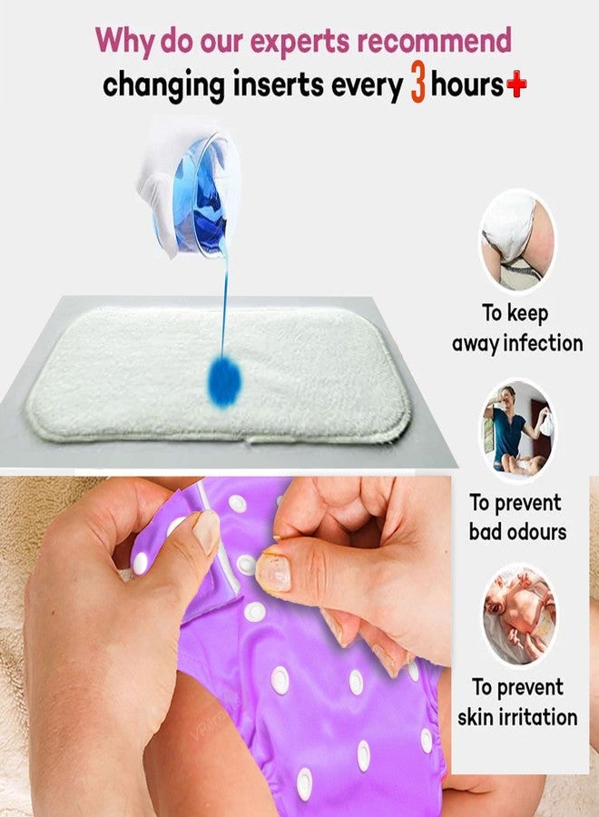 VParents cloth diaper inserts for cloth diaper high absorbent 6 layer washable reusable wet free booster pads smart dry feel soaker pad baby diaper liners, Pack of 4 - Image 5