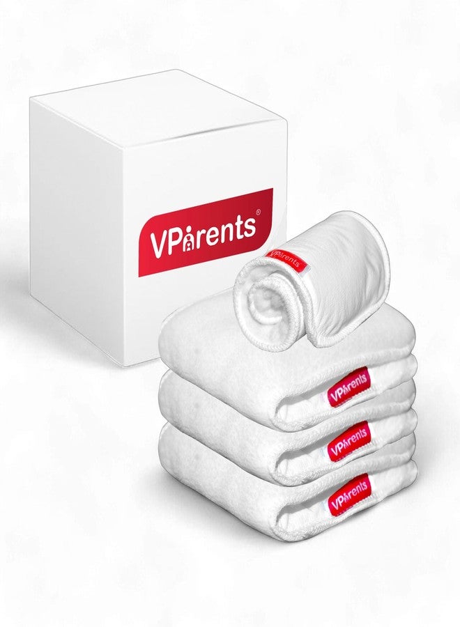 VParents cloth diaper inserts for cloth diaper high absorbent 6 layer washable reusable wet free booster pads smart dry feel soaker pad baby diaper liners, Pack of 4 - Image 1