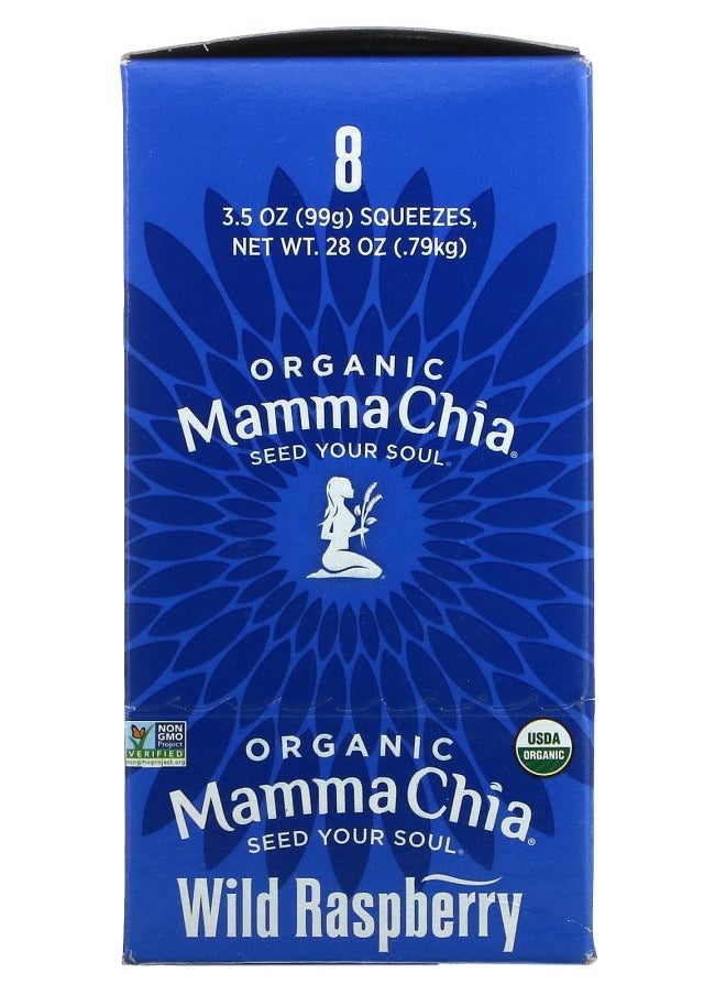 Mamma Chia Organic Chia Squeeze Vitality Snack Wild Raspberry 8 Squeezes 3.5 oz  (99 g) Each 