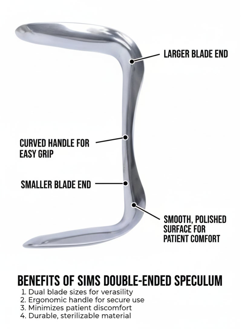 تنم مِقَحَف سيمز ذو الطرفين - أداة طبية من الفولاذ المقاوم للصدأ - Image 3