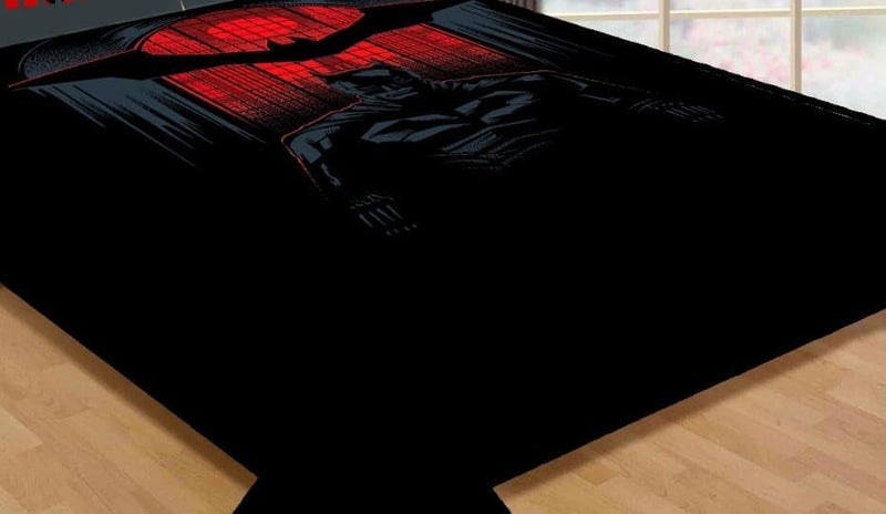 YETLI Velvet Digital Print Kids Favourite Character 1 Double Bedsheet with 2 Pillow Cover - BAT Black - Image 2