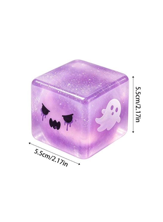 Halloween Spooky Squishy Cube Squish Super Soft Gothic Stress Balls | Squishy Sensory Squeeze Toy Relief Fidget Gift for Women Men Horror Holiday & Birthday Gift Party Favor Dark Purple - Image 2