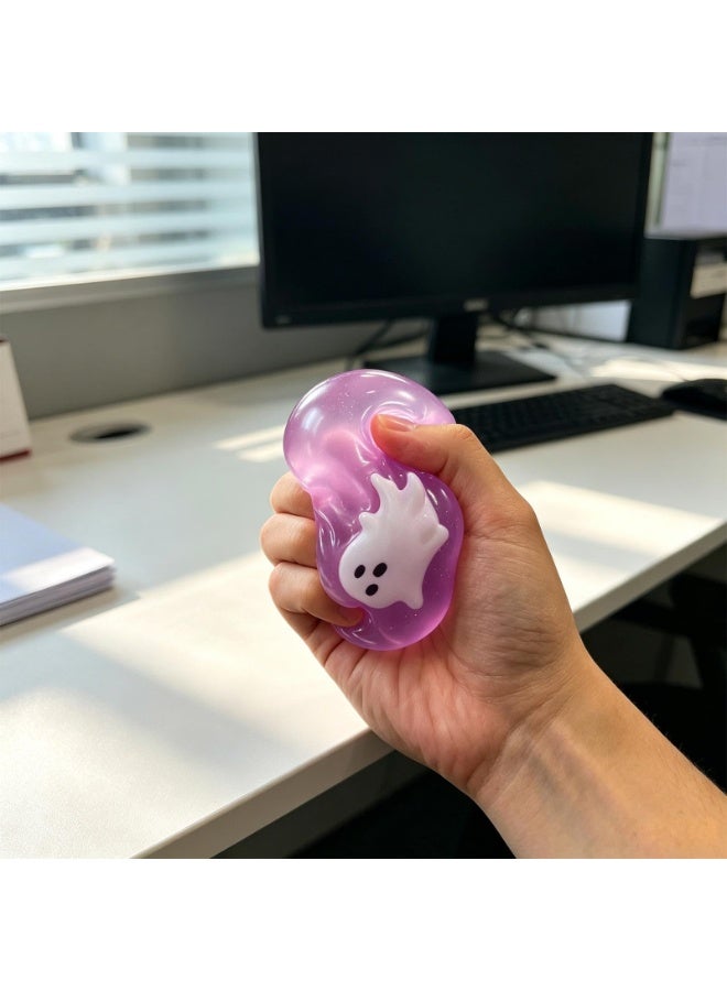Halloween Spooky Squishy Cube Squish Super Soft Gothic Stress Balls | Squishy Sensory Squeeze Toy Relief Fidget Gift for Women Men Horror Holiday & Birthday Gift Party Favor Dark Purple - Image 3