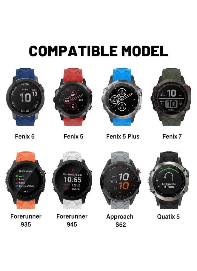 MYSNBKN - Compatible with Fenix 7 Band 22mm Width Soft Silicone Watch Strap for Fenix 5/ Fenix 5 Plus/Fenix 6/ Fenix 6 Pro/Fenix 7/Forerunner 935/Forerunner945/ Approach S60 Smartwatch - Image 1