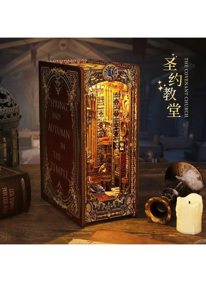 Bluejw Gate Diy Cottage Covenant Church 3D Stereo Assembled Book House Micromodel Building Toy Birthday Ceremony - Image 5