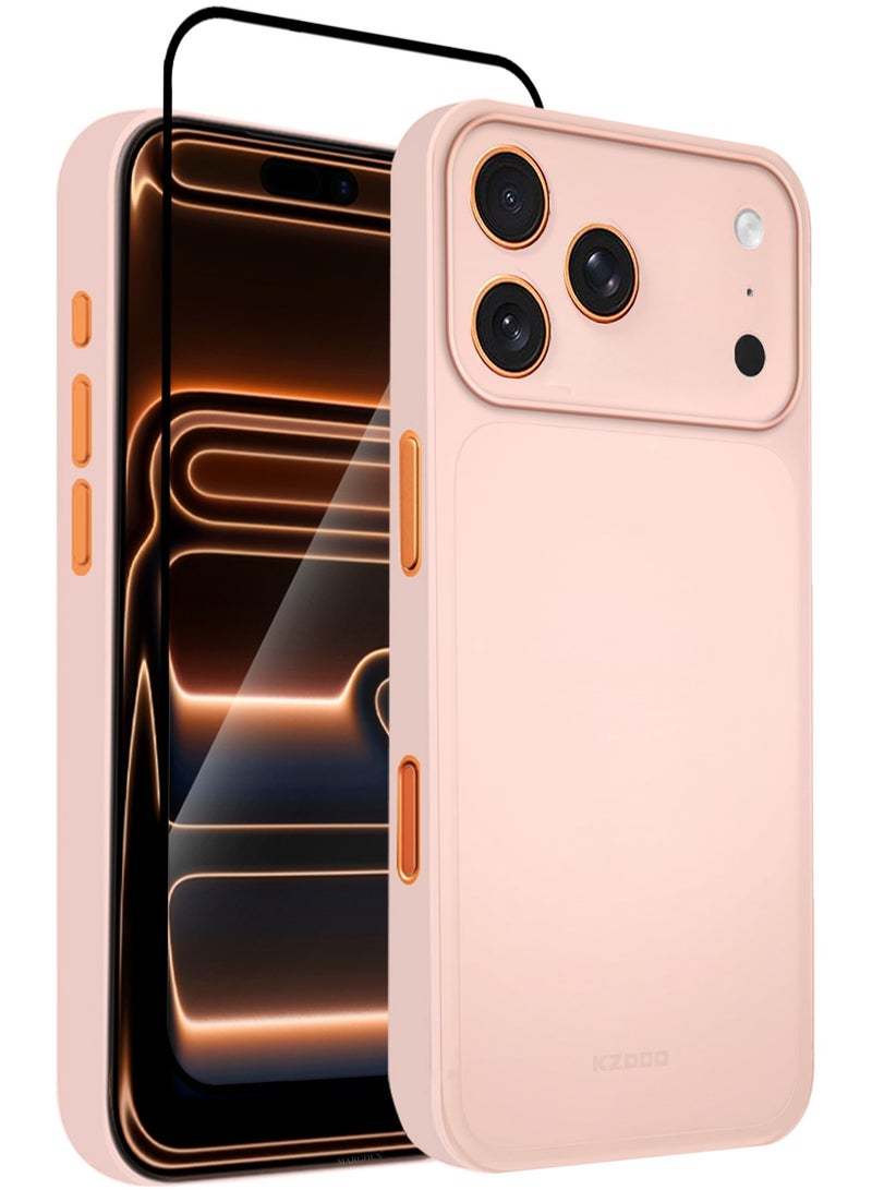 KZDOO 2 Packs Air Skin Case  Cover for Apple iPhone 17 Pro Max - Sturdy Back Cover - Durable Thin Case - Drop Protection Cover with 3D Screen Protector - Pink - Image 1