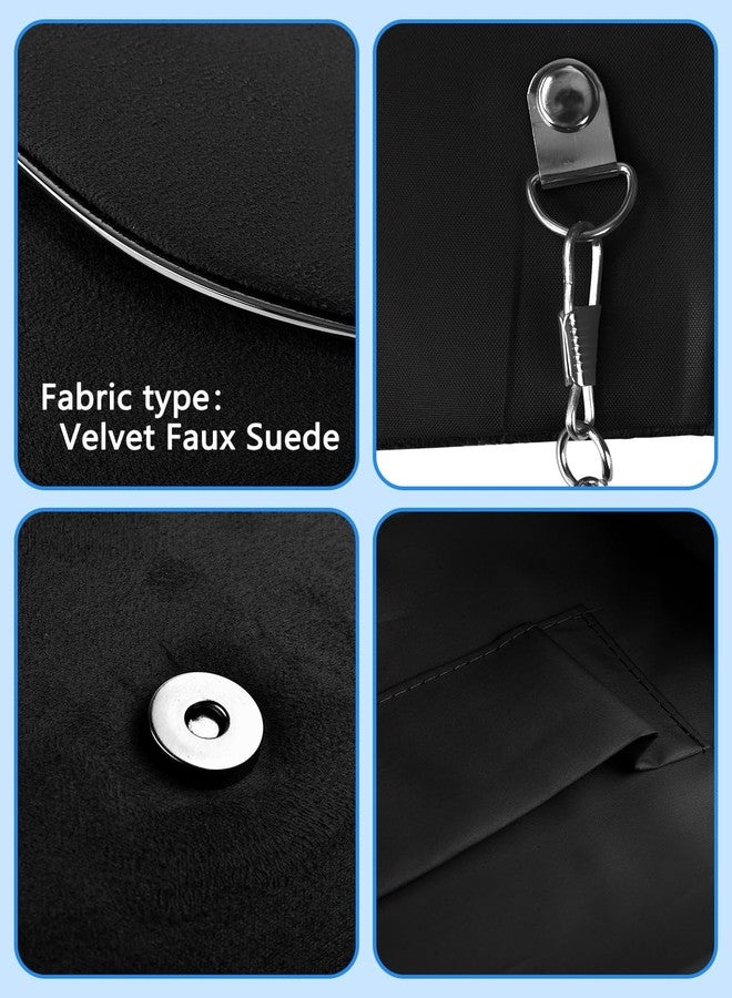 TINDTOP حقائب يد نسائية من TINDTOP، حقائب سهرة رسمية من جلد الغزال، حقائب كتف أنيقة للحفلات، حقائب يد لحفلات الزفاف والكوكتيل والرقص، لون أسود داكن - Image 5