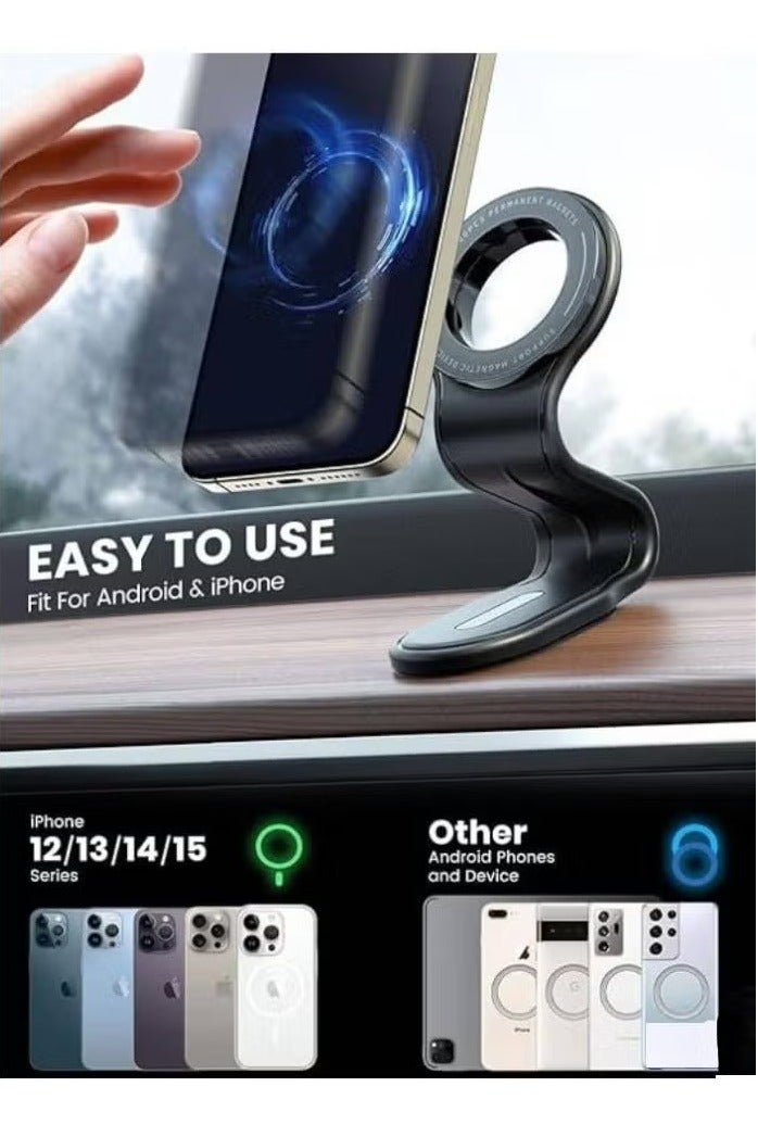 DUSALA Flat Car Phone Holder Sleek Stylish Design with Non Slip Grip for Secure Hands Free Smartphone Mounting - Image 2