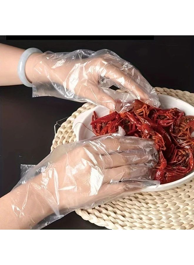 500 Pc Disposable PE Gloves Food Grade Transparent Hygienic Kitchen Supplies - Image 5
