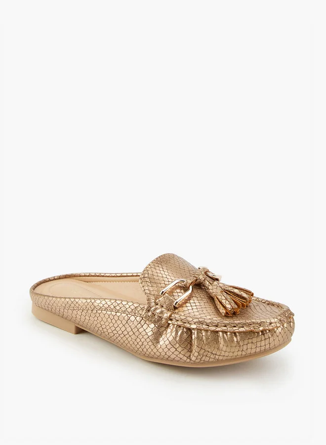 Flora Bella By Shoexpress Textured Mules with Tassels