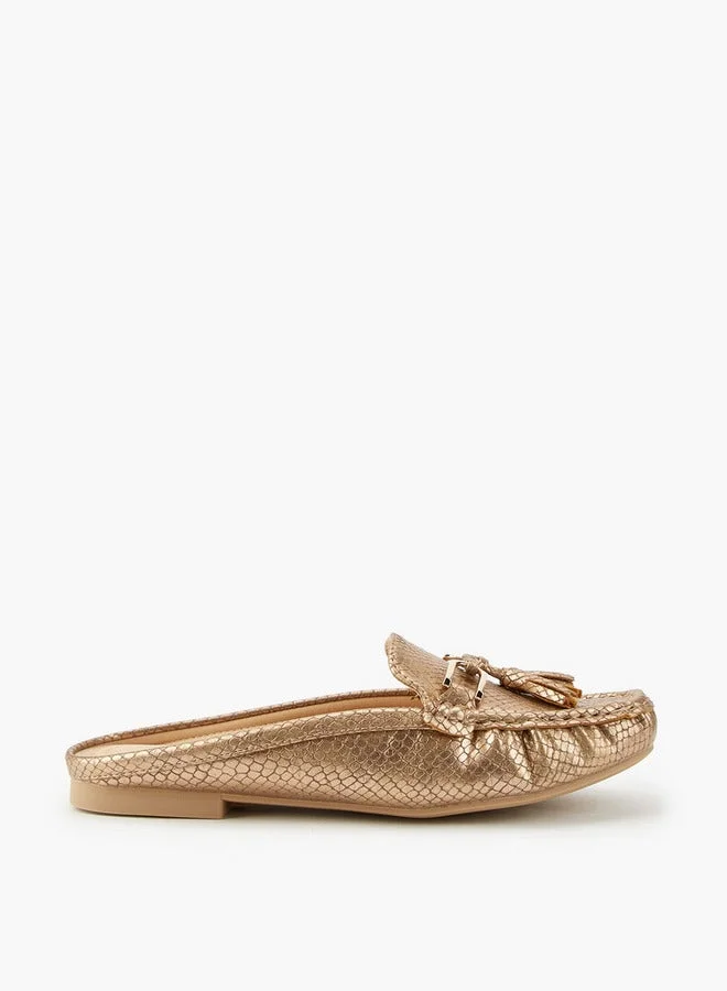 Flora Bella By Shoexpress Textured Mules with Tassels