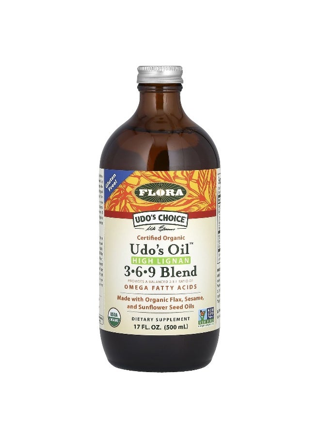 Flora Flora, Udo's Choice, Certified Organic Udo's Oil, High Lignan 3-6-9 Blend, 17 fl oz (500 ml)  - Image 3