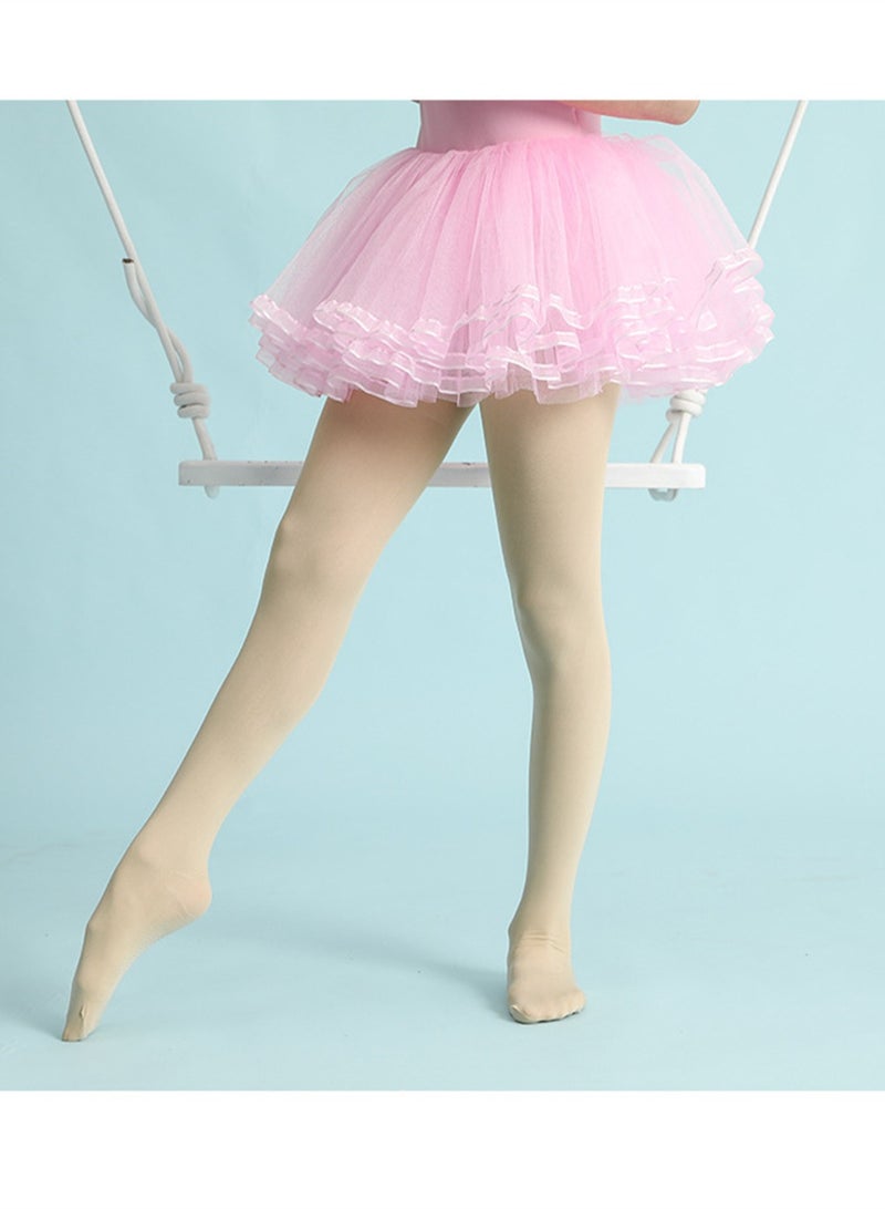 Loquat Children's Ballet Dance Socks Pantyhose For Dancing Beige  - Image 2