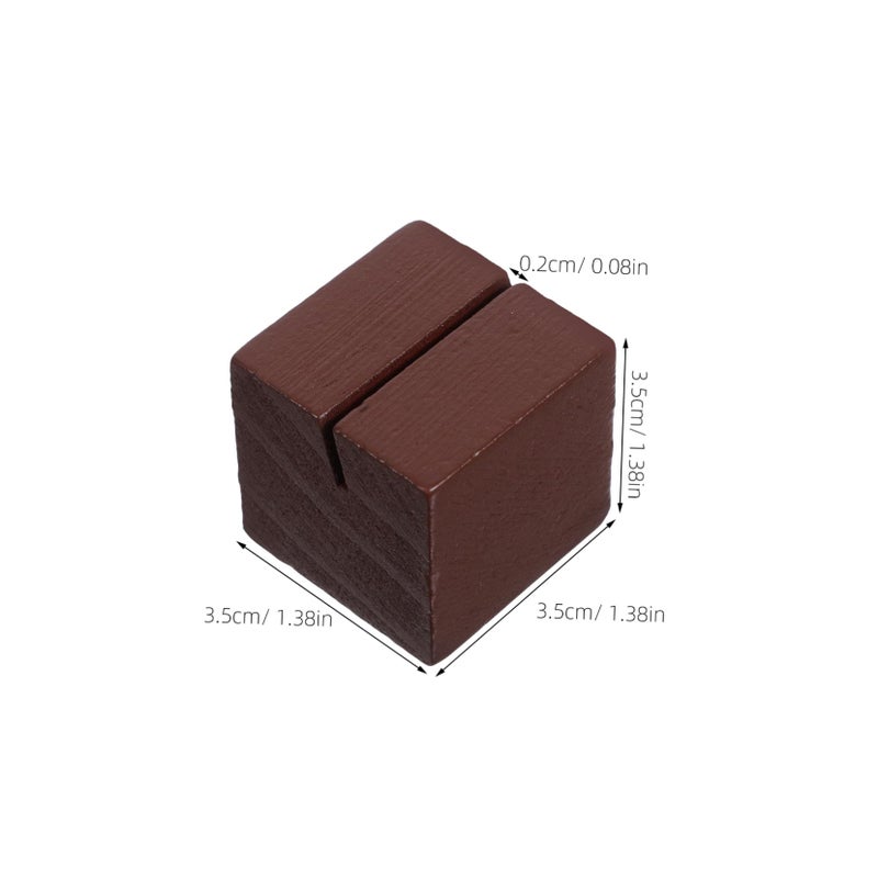 حامل بطاقات بريدية خشبي 5 قطع مقاس 3.5 × 3.5 × 3.5 سم لحفلات الزفاف والمكاتب لحامل قائمة الطعام - Image 3