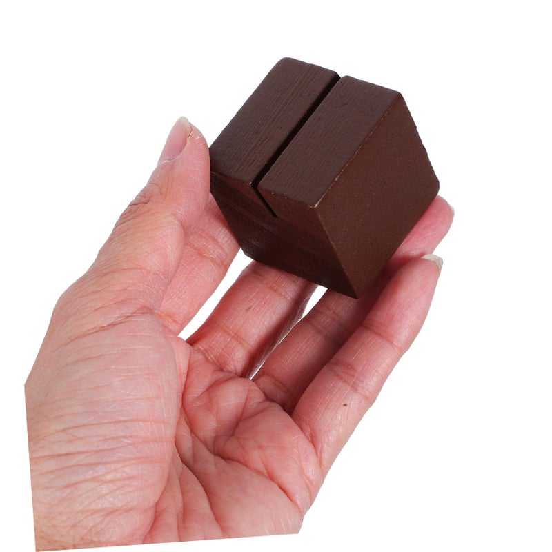 حامل بطاقات بريدية خشبي 5 قطع مقاس 3.5 × 3.5 × 3.5 سم لحفلات الزفاف والمكاتب لحامل قائمة الطعام - Image 5