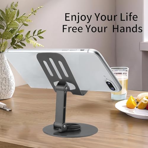 coku Mobile Stand for Home, 360° Rotation Angle Adjustable Phone Stand for Study, Desk, Table, Streaming, Foldable & Portable Desktop Stand for 4 to 10 inch Smartphones - Image 4
