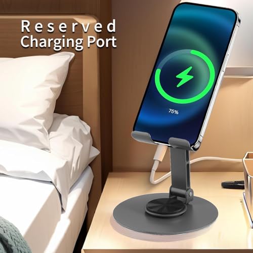 coku Mobile Stand for Home, 360° Rotation Angle Adjustable Phone Stand for Study, Desk, Table, Streaming, Foldable & Portable Desktop Stand for 4 to 10 inch Smartphones - Image 3