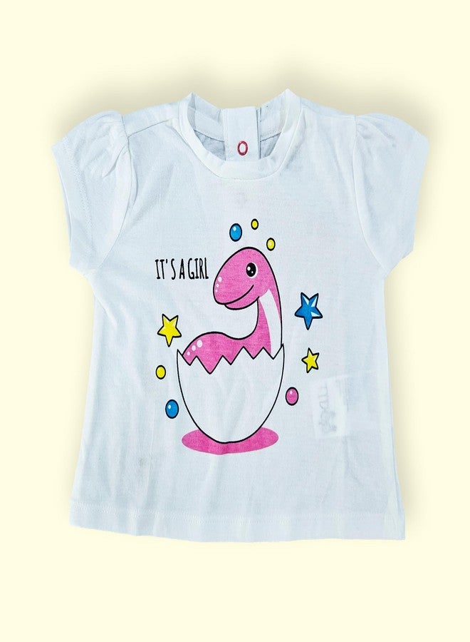 TIDOO Baby Girl Cotton Top White Tee Its a Girl Printed Design for Infants and Toddlers_12_18M_White - Image 5