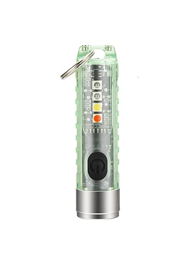ALONEFIRE S11 Small Powerful Mini Keychain LED Flashlight Tactical Portable Bright Pen Torch SST20 LED USB Rechargeable IP65 Waterproof Multi Function for Emergency with Built-in Battery(Green) - Image 1