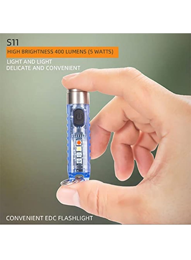 ALONEFIRE S11 Small Powerful Mini Keychain LED Flashlight Tactical Portable Bright Pen Torch SST20 LED USB Rechargeable IP65 Waterproof Multi Function for Emergency with Built-in Battery(Green) - Image 4