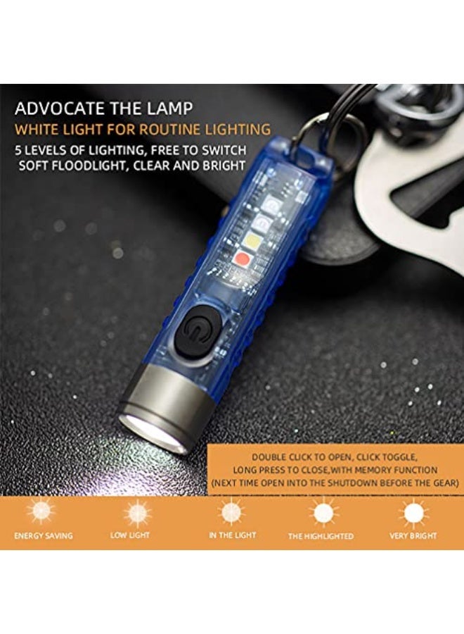 ALONEFIRE S11 Small Powerful Mini Keychain LED Flashlight Tactical Portable Bright Pen Torch SST20 LED USB Rechargeable IP65 Waterproof Multi Function for Emergency with Built-in Battery(Green) - Image 3