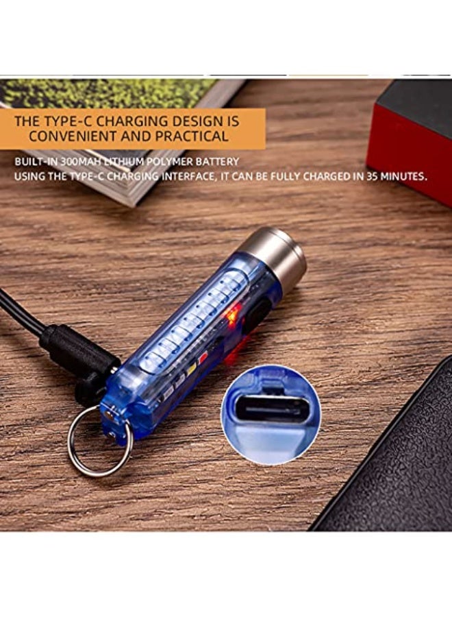 ALONEFIRE S11 Small Powerful Mini Keychain LED Flashlight Tactical Portable Bright Pen Torch SST20 LED USB Rechargeable IP65 Waterproof Multi Function for Emergency with Built-in Battery(Green) - Image 5