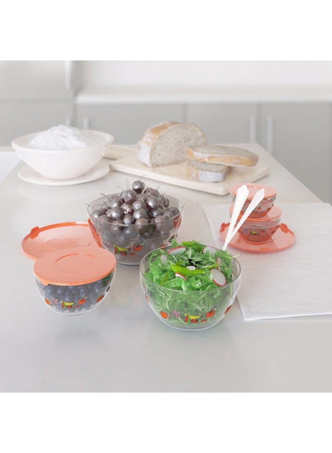 Chef Buddy Glass Food Storage Containers with Lids- 20 Piece Set with Multiple Bowl Sizes for Storage, Meal Prep, Mixing and Serving (Fruit Design) - Image 5