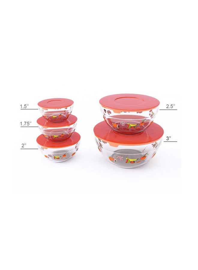 Chef Buddy Glass Food Storage Containers with Lids- 20 Piece Set with Multiple Bowl Sizes for Storage, Meal Prep, Mixing and Serving (Fruit Design) - Image 2