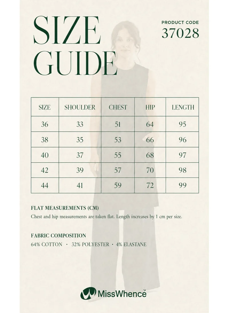MissWhence  Minimal Sleeveless Longline Tunic - Ecru for Women | Best Price UAE