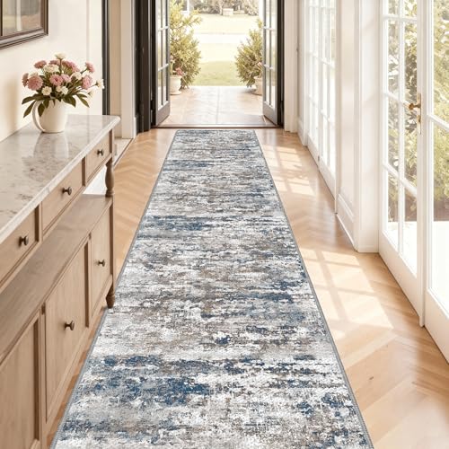 TTelephant Non Slip Floor Runners for Dogs 2.6x12 Washable Runner Rug Abstract, Joint Support for Senior Dogs, Woven, Extra Grip Traction Runners for Hallway, Entryway, Walkway, Multi - Image 1
