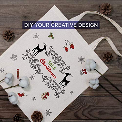 Lify Reusable Canvas Tote Bags Pack of 3 Piece [14 X 16 Inch, 35.56 x 40.64 cm, Natural, Off-White] - Image 4