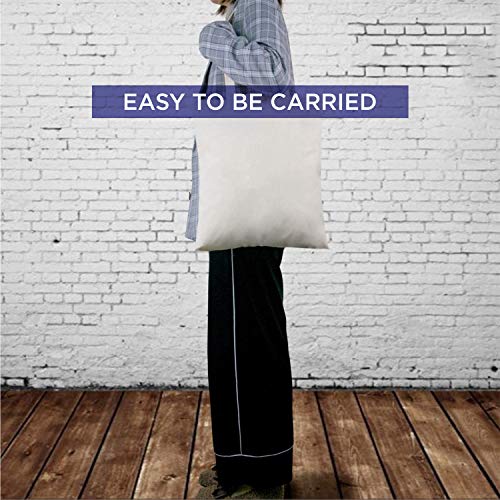 Lify Reusable Canvas Tote Bags Pack of 3 Piece [14 X 16 Inch, 35.56 x 40.64 cm, Natural, Off-White] - Image 5