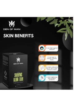 DEN OF MAN Alum Stone Shaving Bar fitkari 2 Pieces of 100gm for Razor Burns Minor Cuts Skin Antiseptic Achieve a Smooth and Refreshing Shave Every Time  - Image 5
