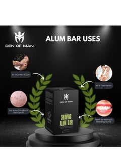 DEN OF MAN Alum Stone Shaving Bar fitkari 2 Pieces of 100gm for Razor Burns Minor Cuts Skin Antiseptic Achieve a Smooth and Refreshing Shave Every Time  - Image 2