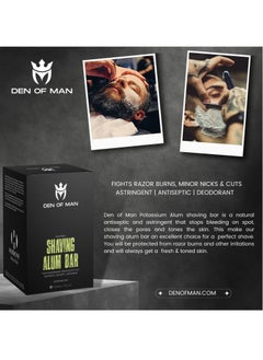 DEN OF MAN Alum Stone Shaving Bar fitkari 2 Pieces of 100gm for Razor Burns Minor Cuts Skin Antiseptic Achieve a Smooth and Refreshing Shave Every Time  - Image 3