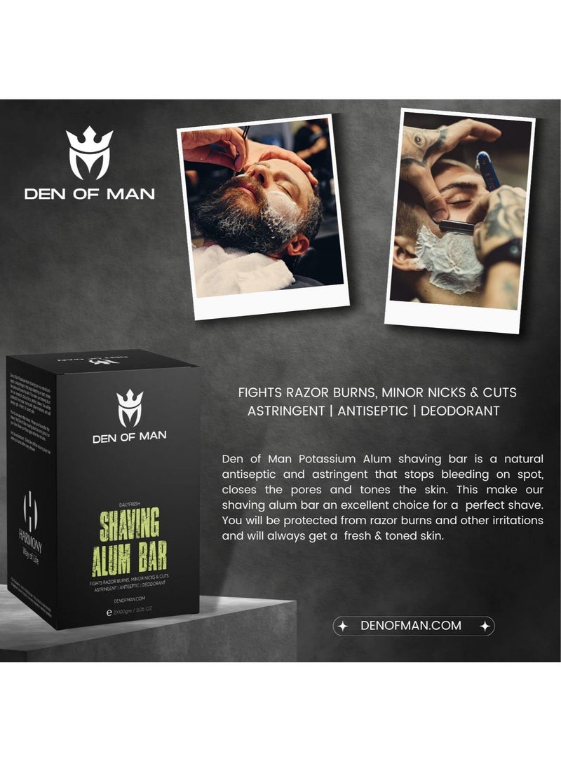 DEN OF MAN - Alum Stone Shaving Bar fitkari 2 Pieces of 100gm for Razor Burns Minor Cuts Skin Antiseptic Achieve a Smooth and Refreshing Shave Every Time - Image 1