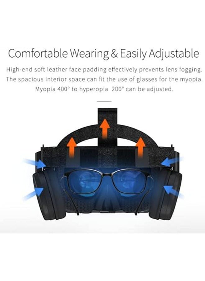 نظارات واقع افتراضي للهواتف المحمولة، سماعة VR بلوتوث لأجهزة iPhone/Samsung، نظارات واقع افتراضي ثلاثية الأبعاد مع جهاز تحكم عن بُعد لاسلكي، نظارات VR للأفلام والألعاب للهواتف بنظام Android/iOS.